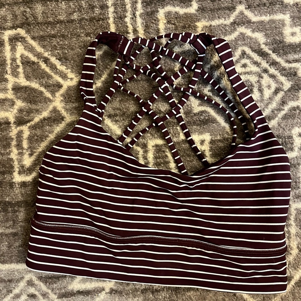 Lululemon strappy sports bra.  Worn only a couple times.